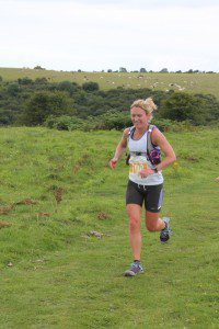 Michelle Maxwell running in the Cheddar Gorge marathon